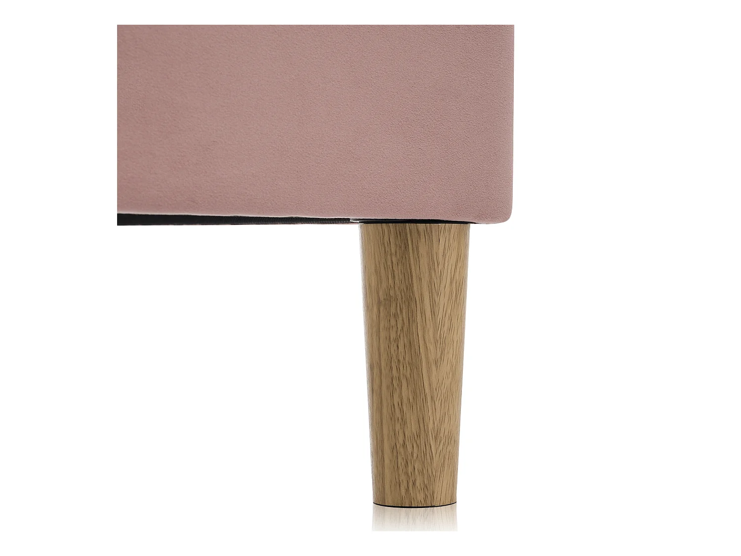 Lit simple  90x200 cm - Lit enfant avec tête de lit réglable - éclairage LED - velours rose