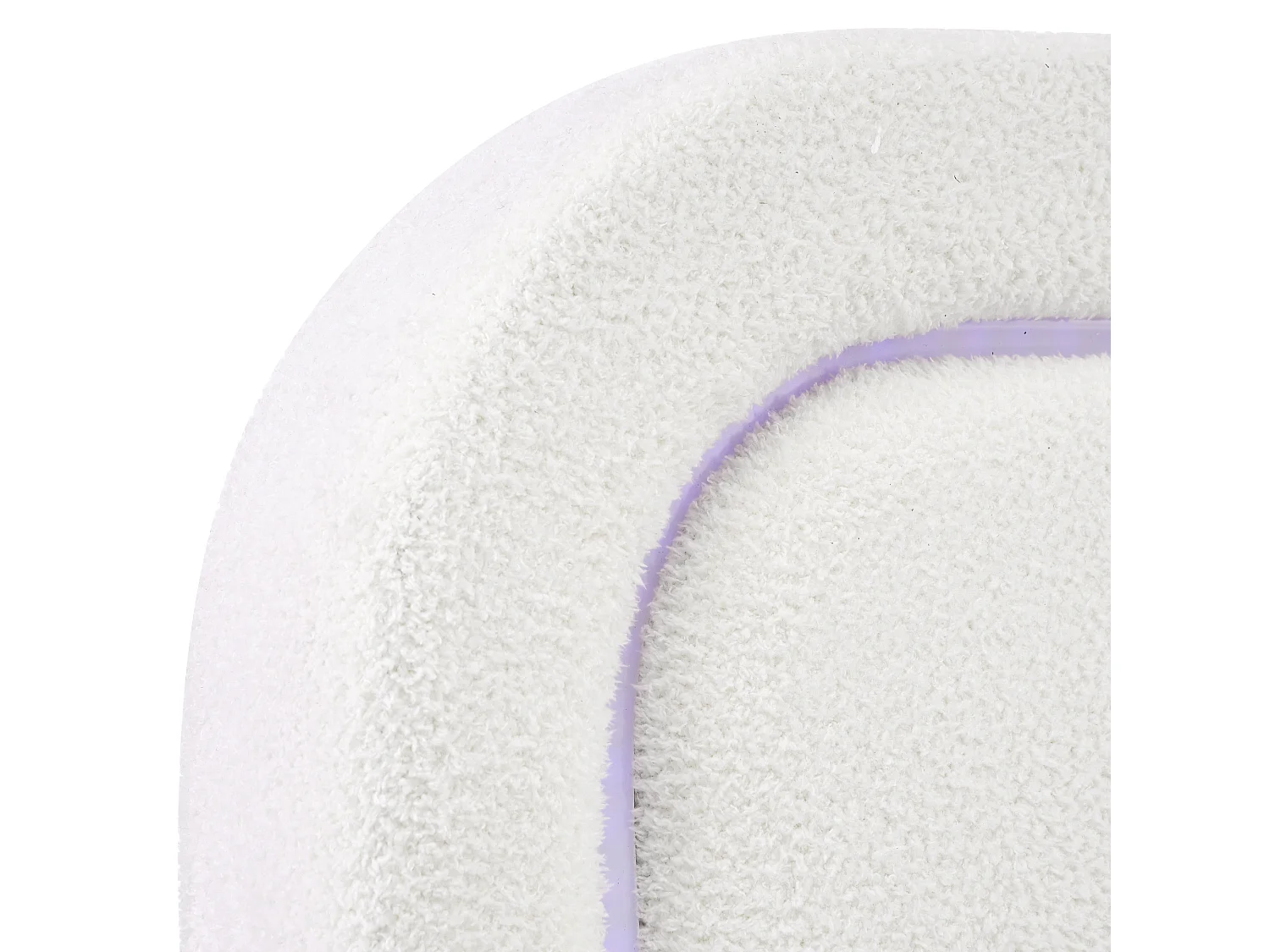 Lit simple 90x200 cm - Lit enfant avec LED et chargement USB - tissu Sherpa blanc - 4 tiroirs