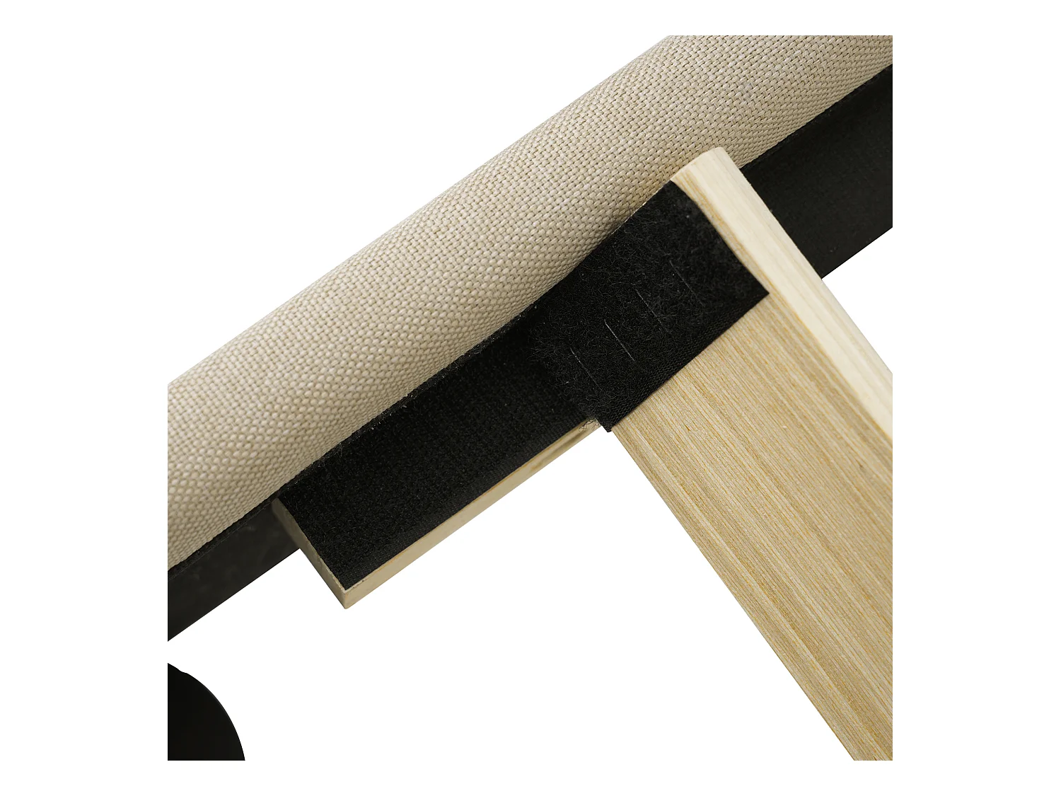 Lit enfant 90x200 cm  - Lit simple avec éclairage LED - tête de lit réglable - lin beige