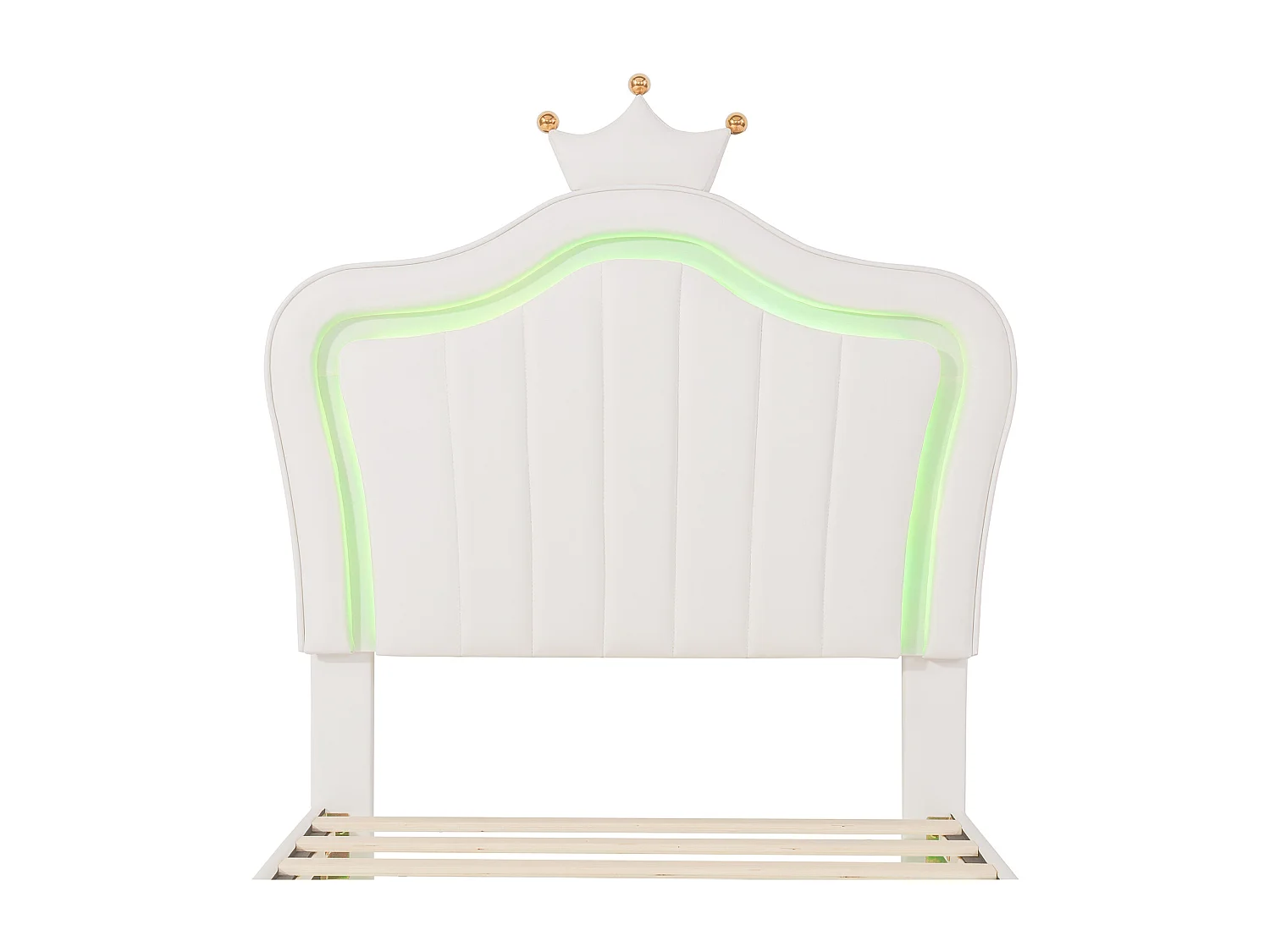 Lit enfant 90x200 cm - Lit simple avec éclairage LED - PU blanc - Sans matelas