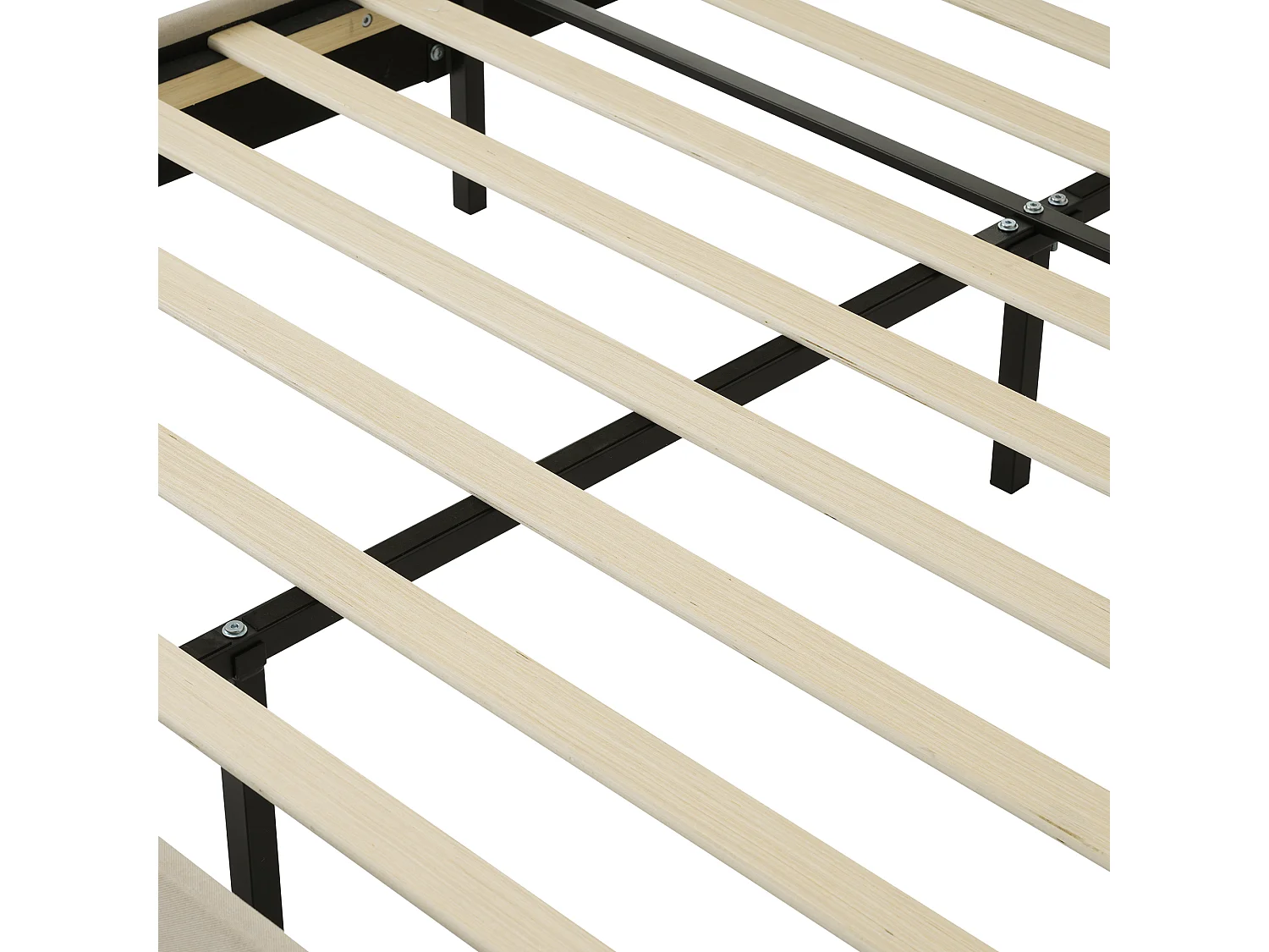 Lit adulte 140x200 cm - Lit double avec tête de lit réglable - éclairage LED - lin beige