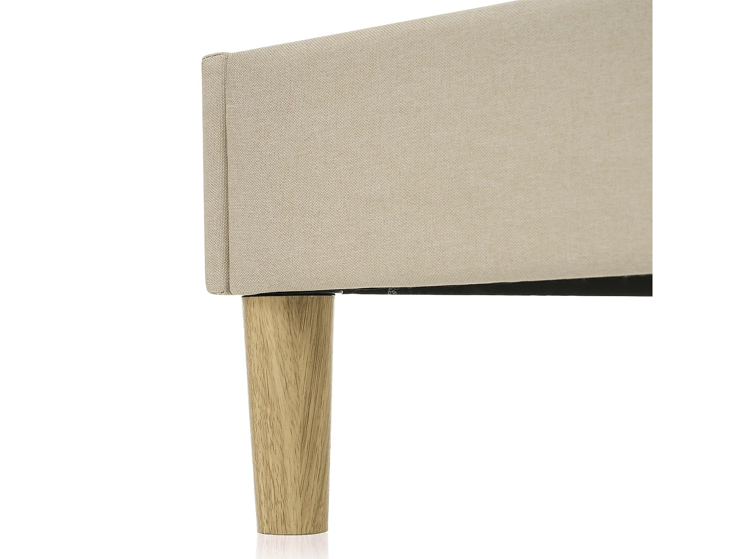 Lit adulte 140x200 cm - Lit double avec tête de lit réglable - éclairage LED - lin beige