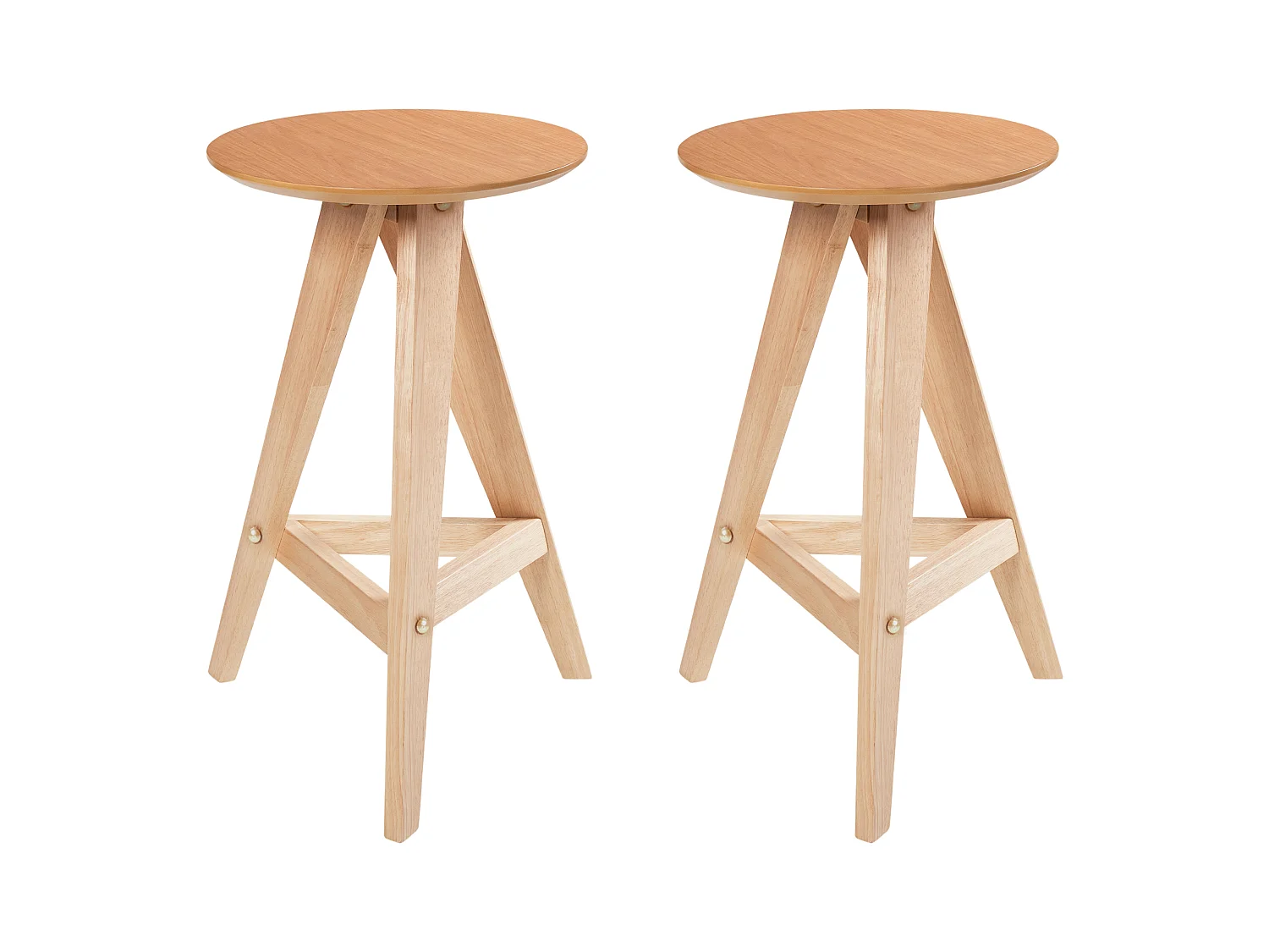 Set mit 2 Barhockern AROMA Holz Hellbraun