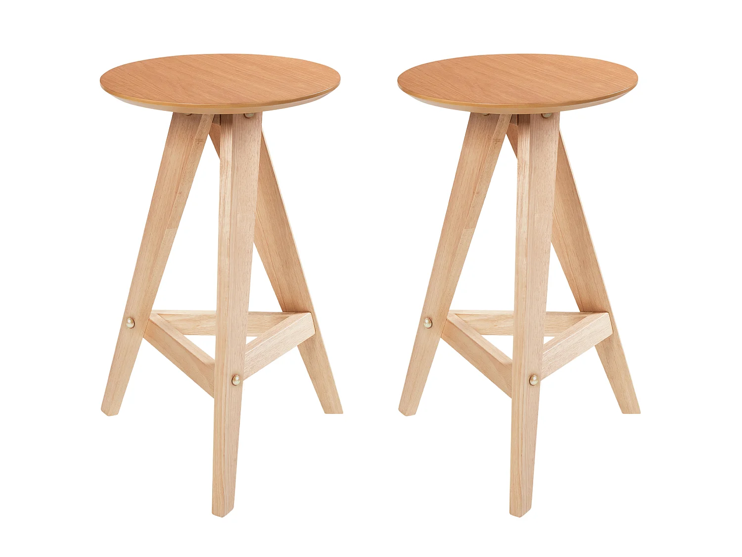 Set mit 2 Barhockern AROMA Holz Hellbraun