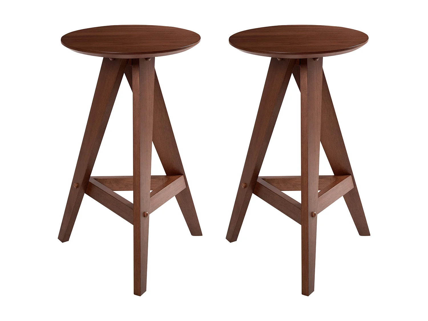 Set di 2 sgabelli da bar AROMA Legno Marrone scuro