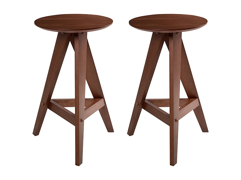 Lot de 2 tabourets de bar AROMA Bois Marron foncé