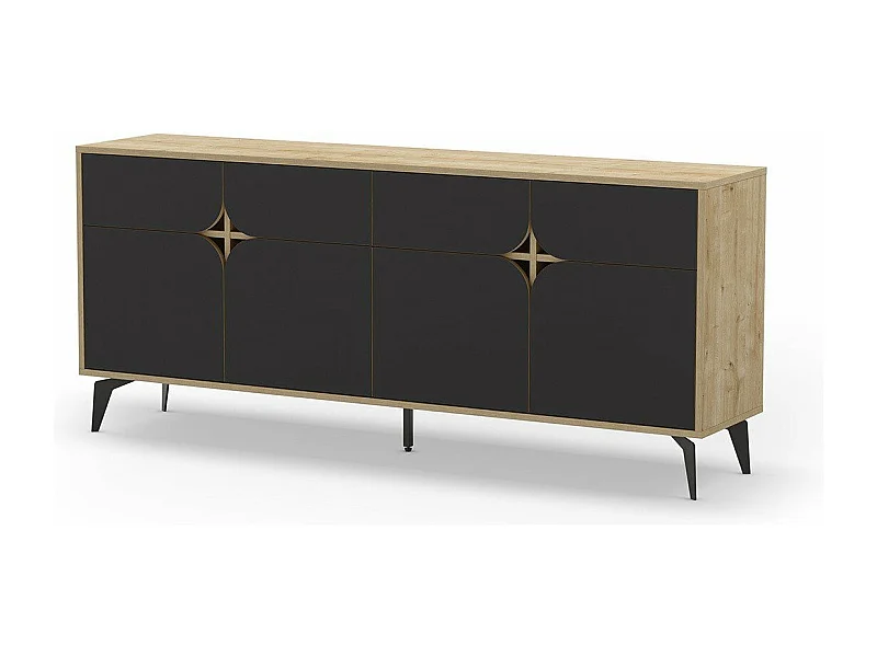 Sideboard 4 Türen mit Metallfüßen B185 cm - NOLA