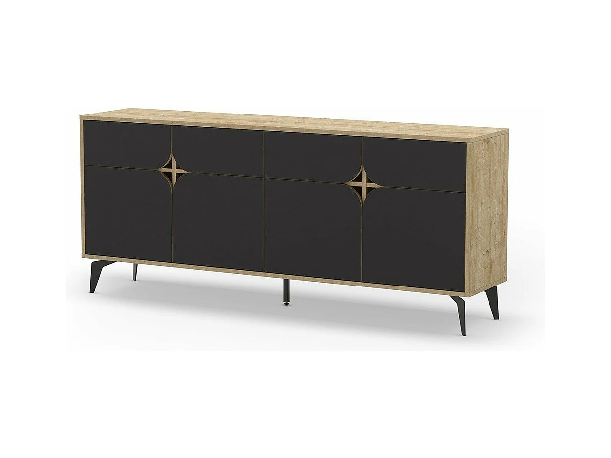 Sideboard 4 Türen mit Metallfüßen B185 cm - NOLA