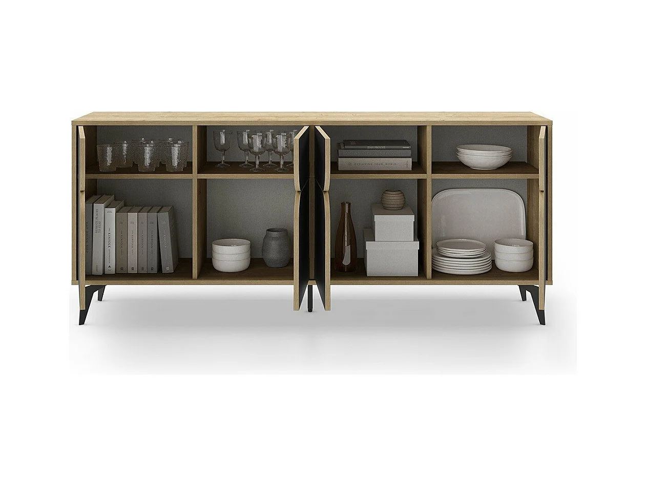 Sideboard 4 Türen mit Metallfüßen B185 cm - NOLA