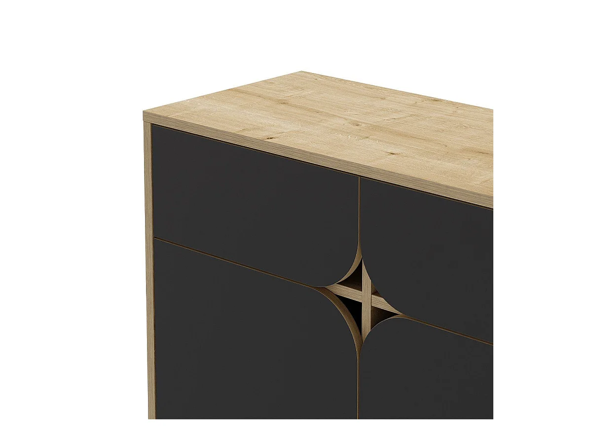 Sideboard 4 Türen mit Metallfüßen B185 cm - NOLA