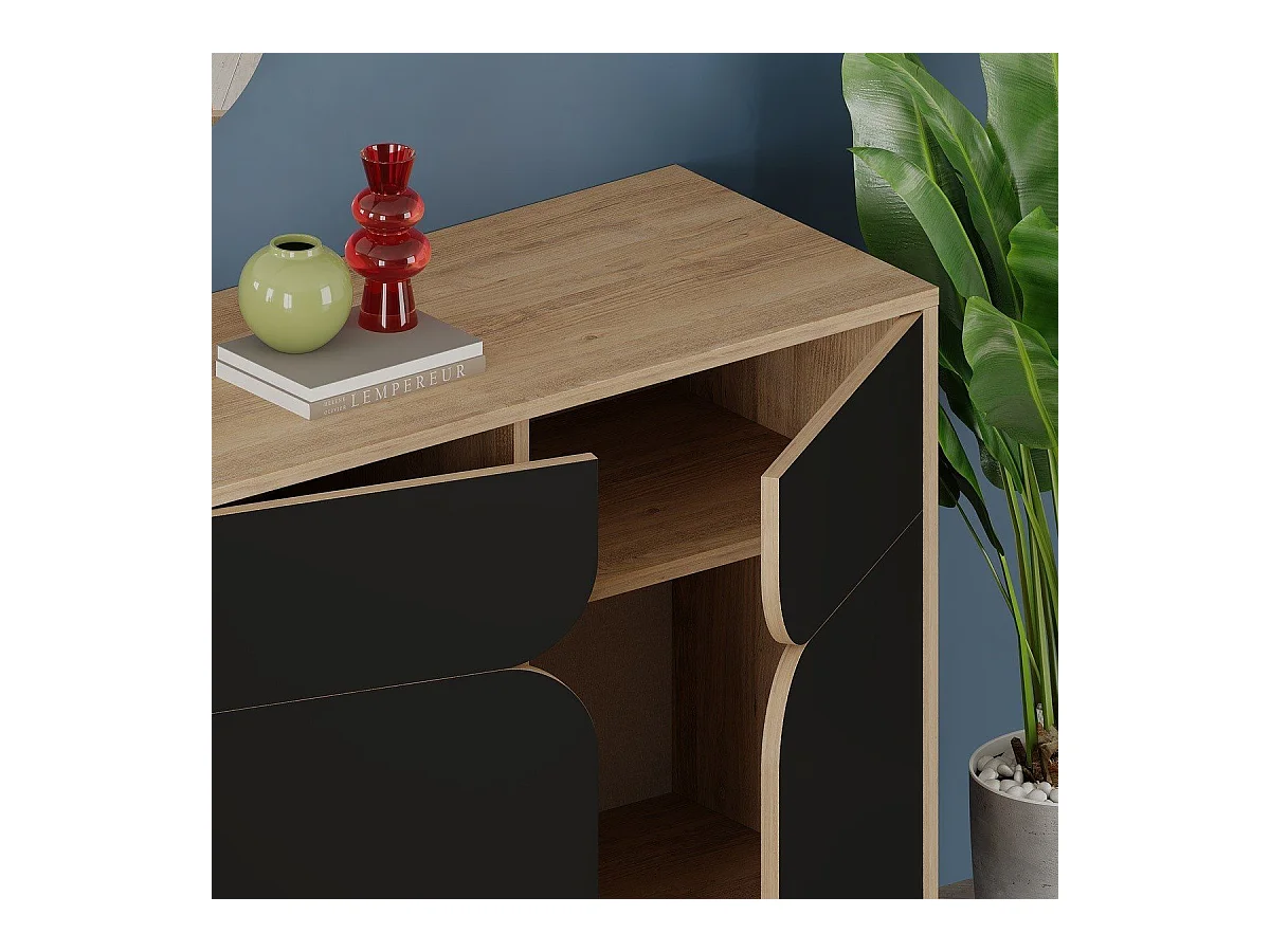 Sideboard 4 Türen mit Metallfüßen B185 cm - NOLA