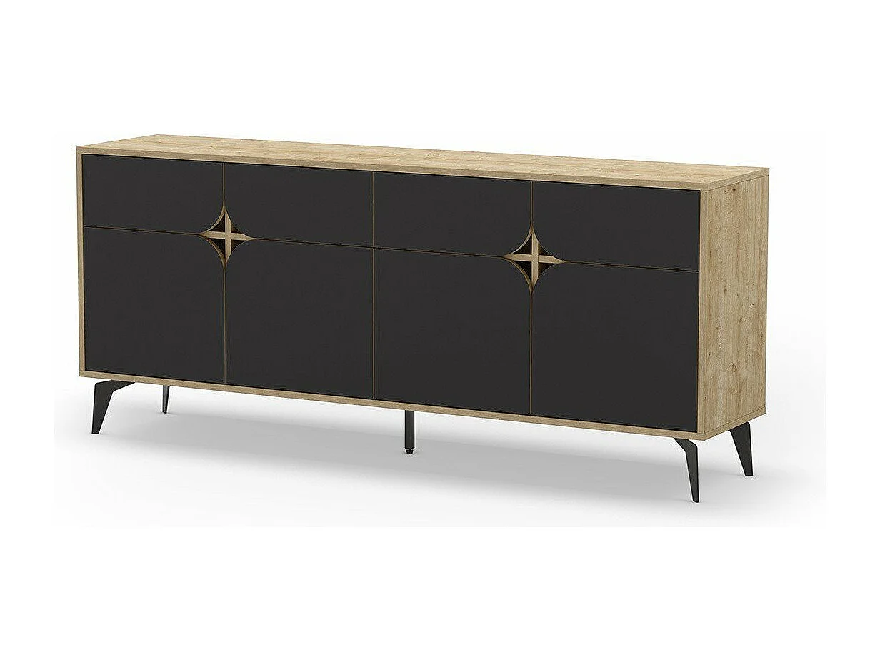 Sideboard 4 Türen mit Metallfüßen B185 cm - NOLA