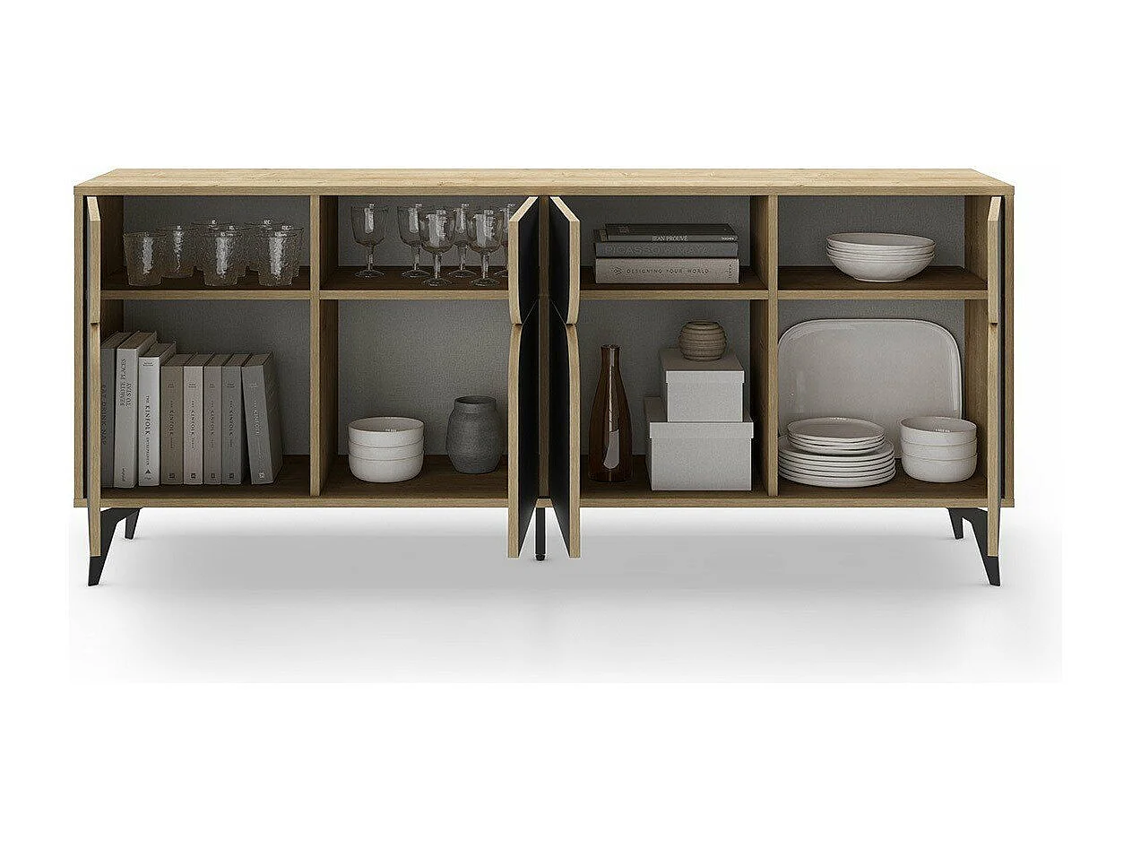 Sideboard 4 Türen mit Metallfüßen B185 cm - NOLA