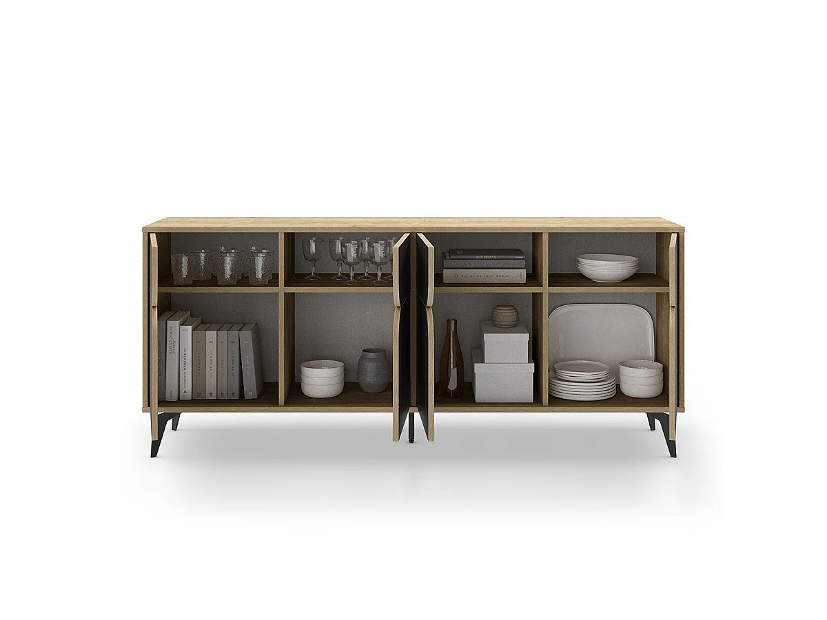 Buffet 4 portes avec pieds en métal L185 cm - FLORA