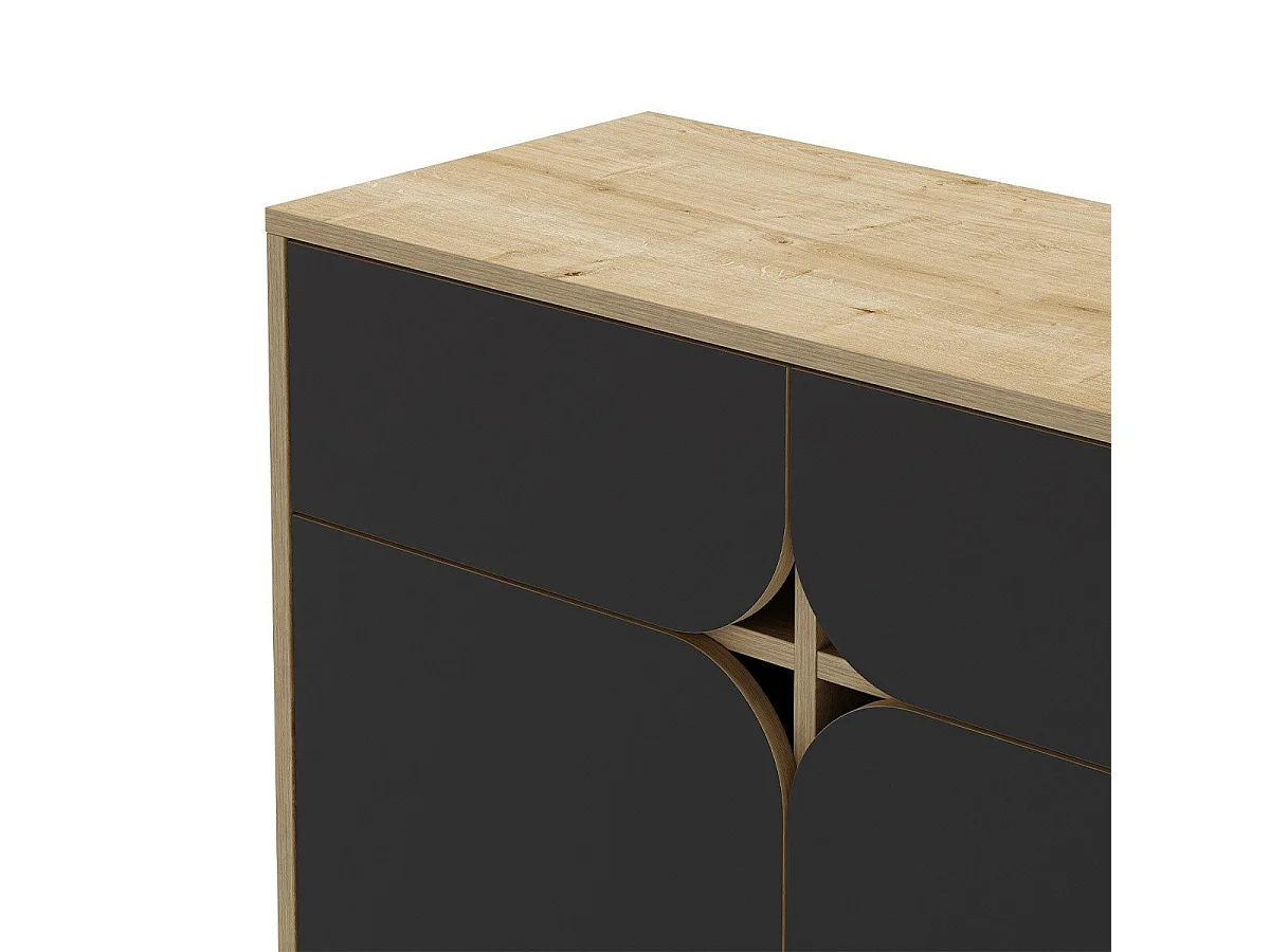 Buffet 4 portes avec pieds en métal L185 cm - FLORA