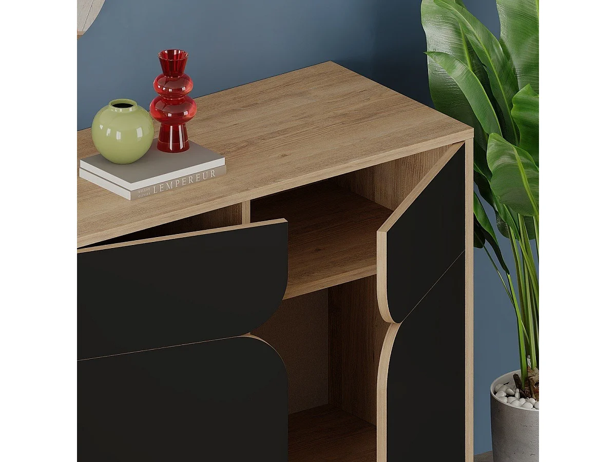 Buffet 4 portes avec pieds en métal L185 cm - FLORA