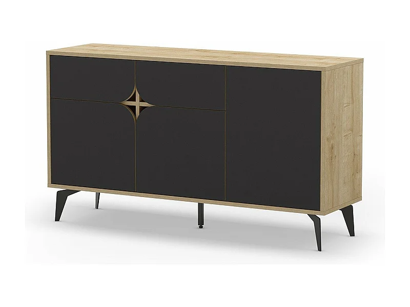 Sideboard 3 Türen mit Metallfüßen B140 cm - NOLA
