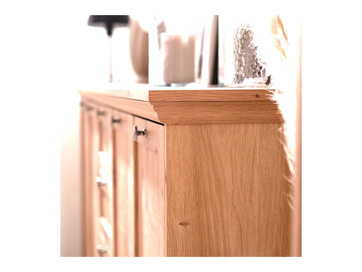 Buffet 4 portes et 4 tiroirs avec poignées en métal L200 cm - TIMBER