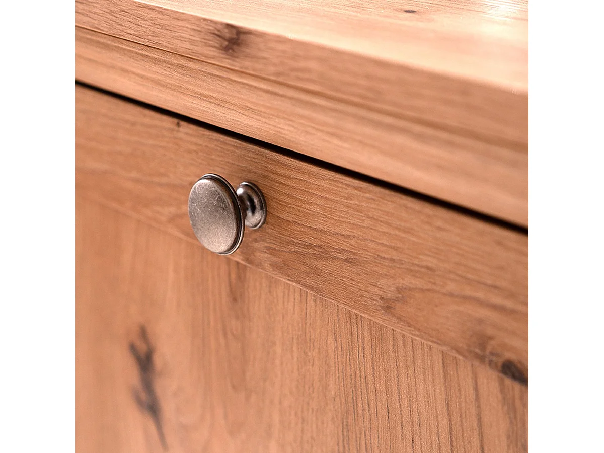 Buffet 4 portes et 4 tiroirs avec poignées en métal L200 cm - TIMBER