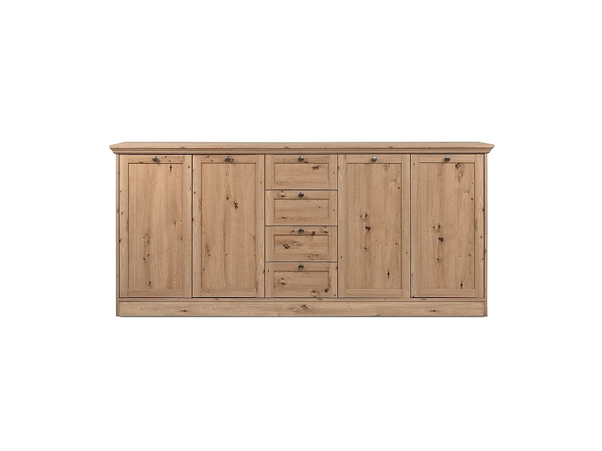 Madia 4 ante e 4 cassetti rovere anticato Timber51A 200x40x90H Il fascino del legno naturale nella tua casa