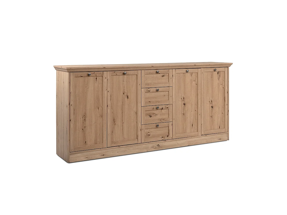 Madia 4 ante e 4 cassetti rovere anticato Timber51A 200x40x90H Il fascino del legno naturale nella tua casa
