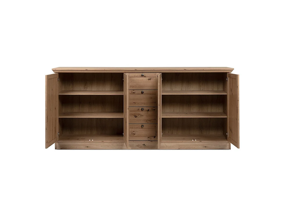 Madia 4 ante e 4 cassetti rovere anticato Timber51A 200x40x90H Il fascino del legno naturale nella tua casa