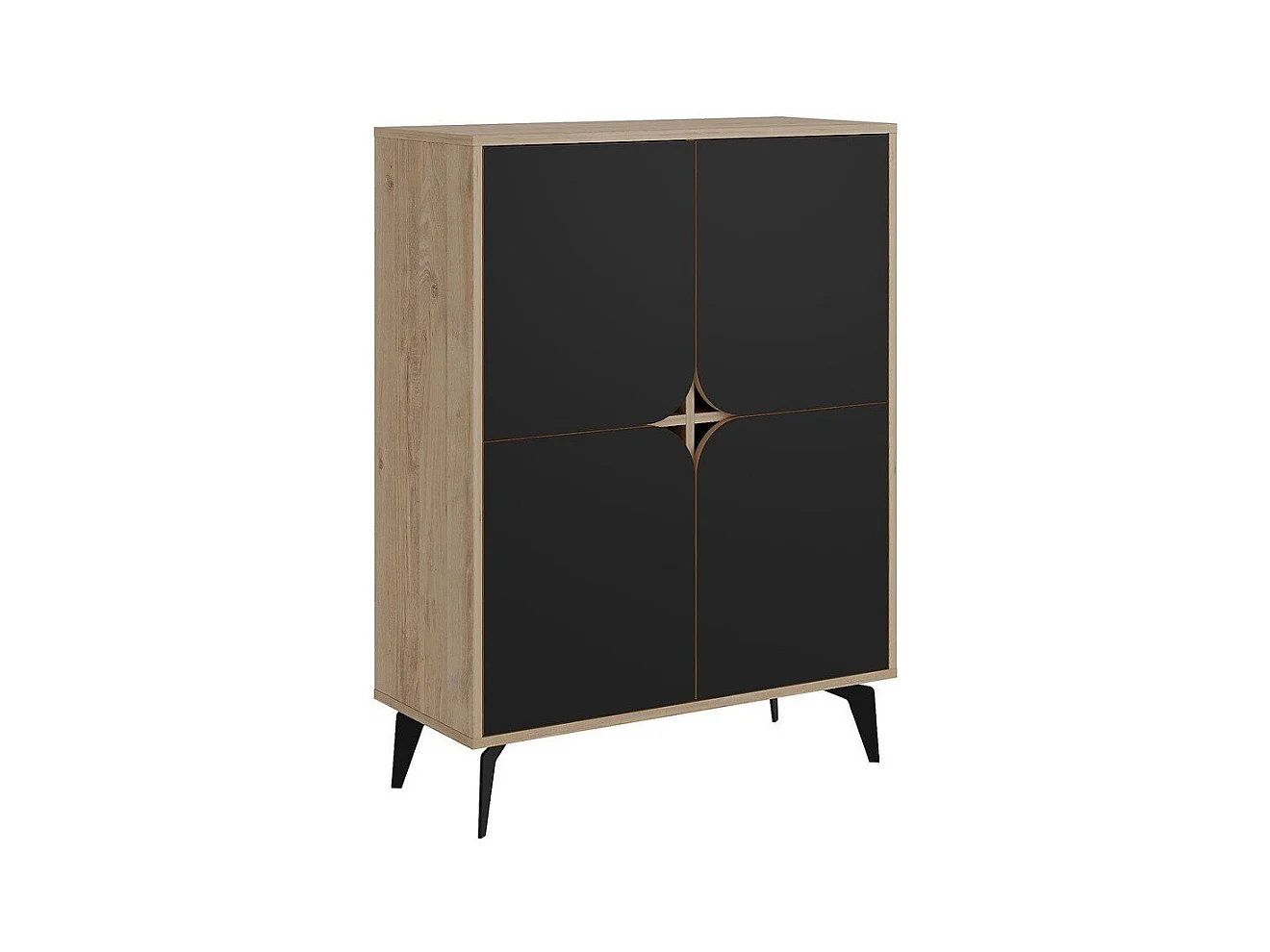 Hochschrank 4 Türen mit Metallfüßen B90 cm - NOLA