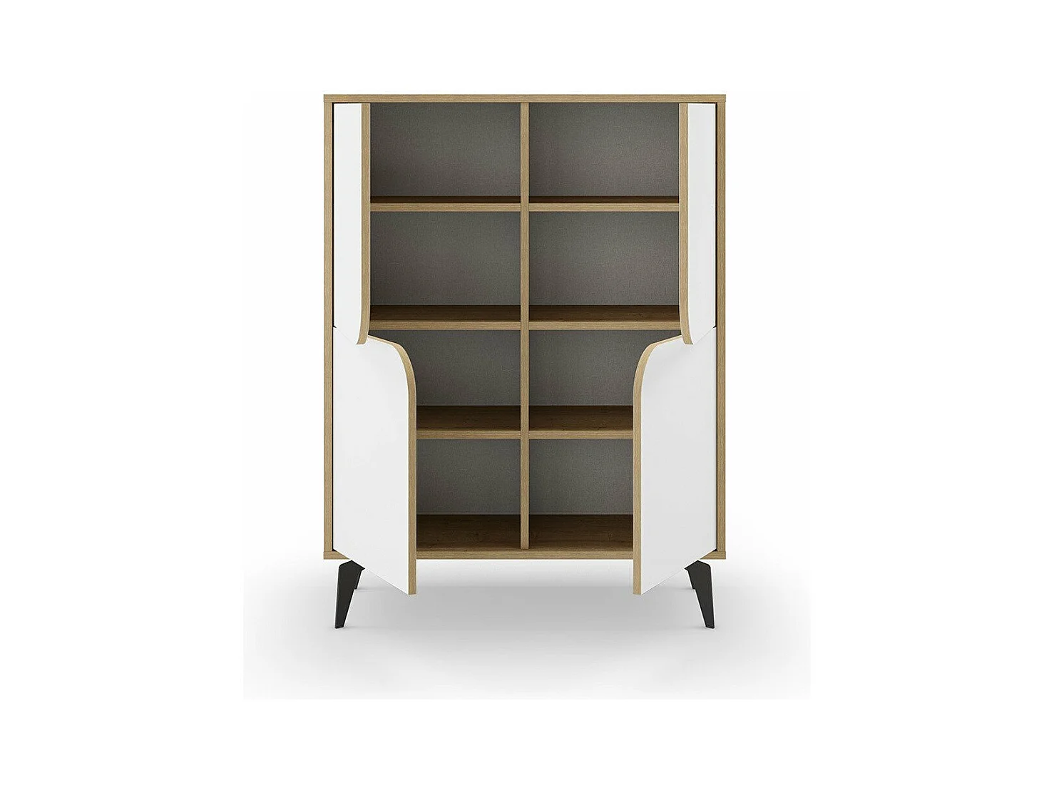 Hochschrank 4 Türen mit Metallfüßen B90 cm - NOLA