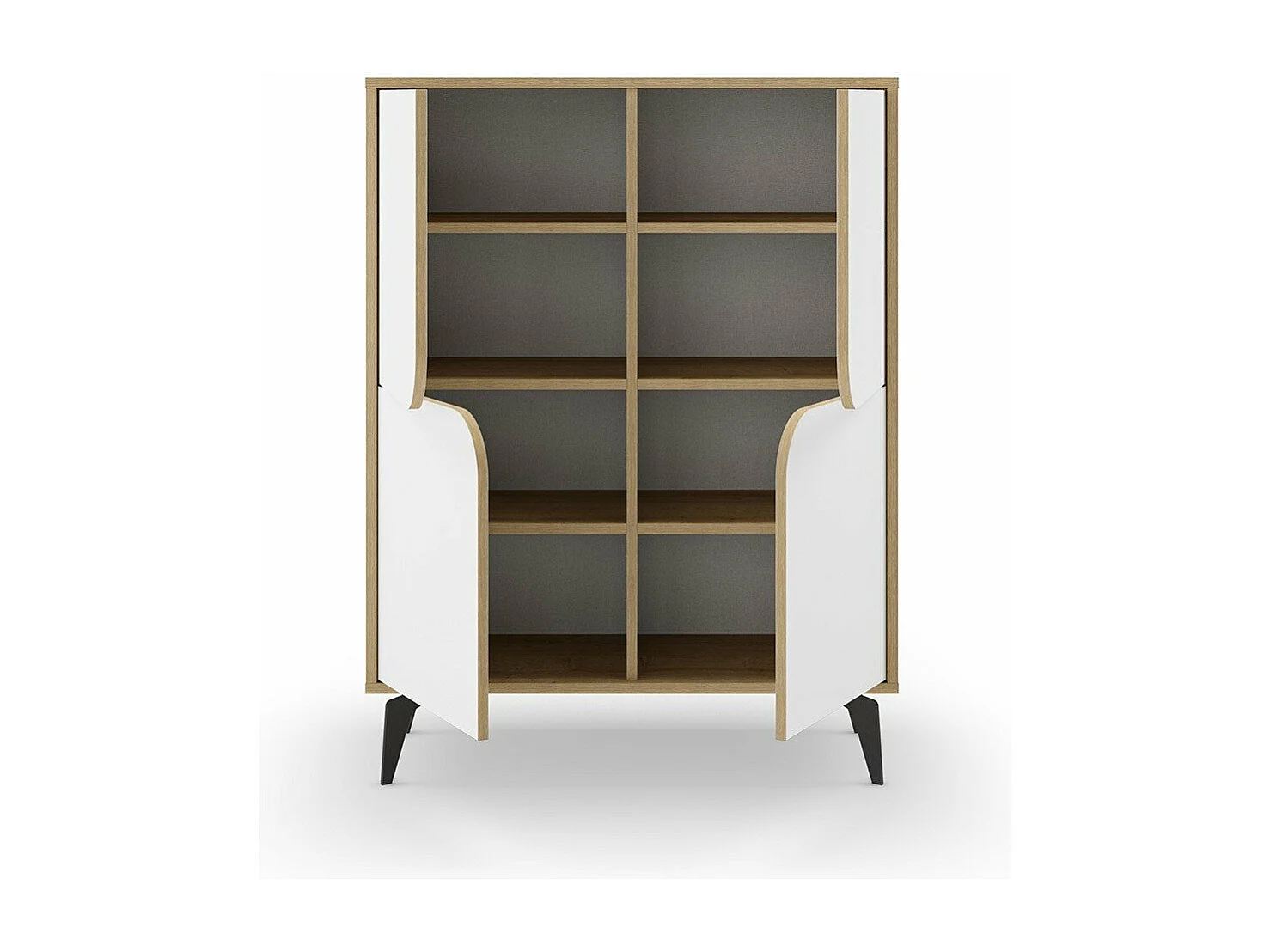 Hochschrank 4 Türen mit Metallfüßen B90 cm - NOLA