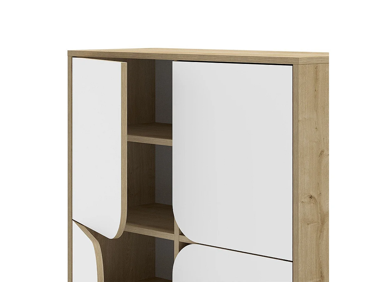 Hochschrank 4 Türen mit Metallfüßen B90 cm - NOLA