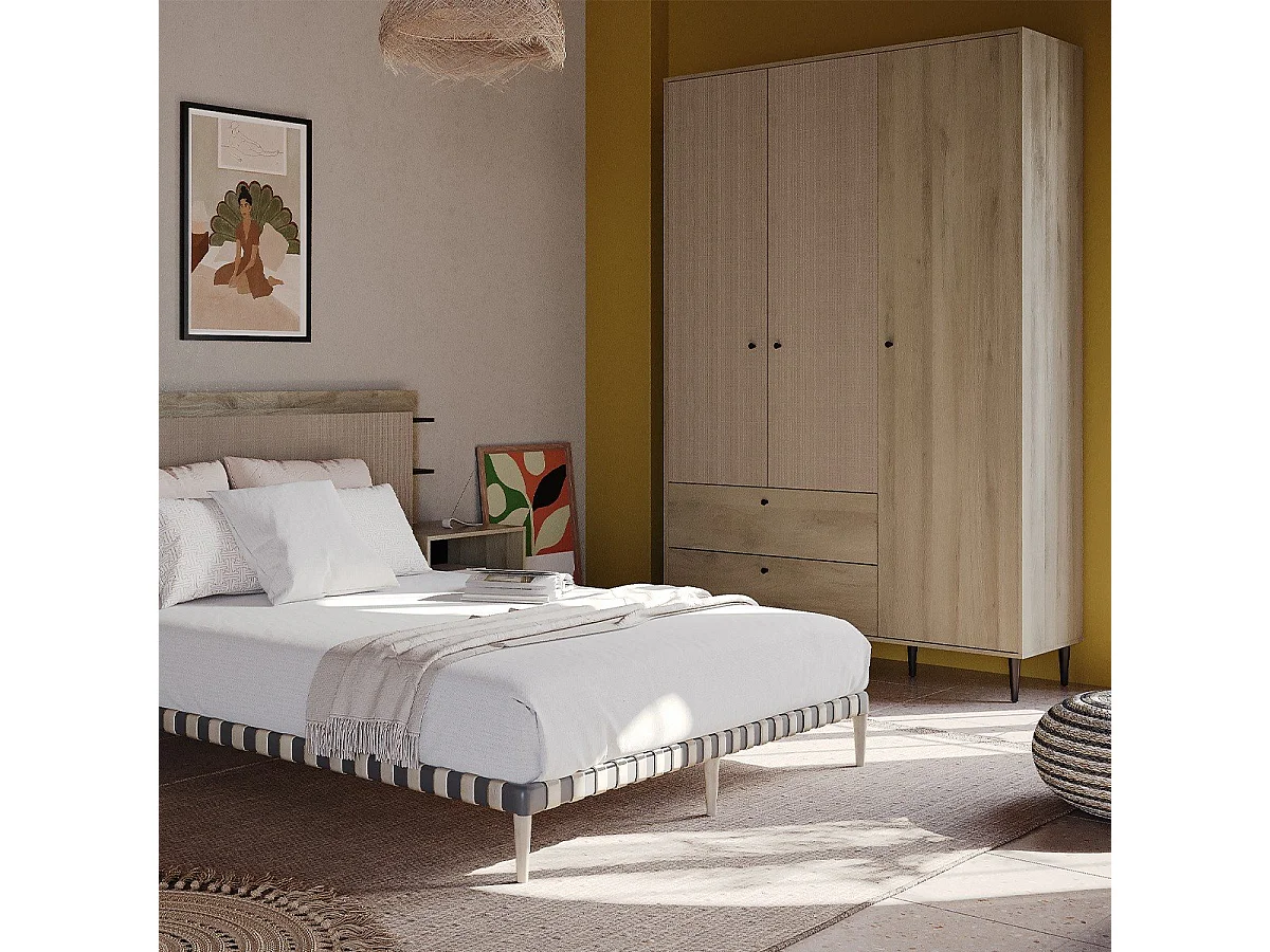 Armoire 3 portes ouvrantes et 2 tiroirs - SAIGON