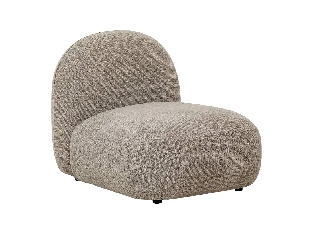 Module central canapé en tissu bouclette gris Calya