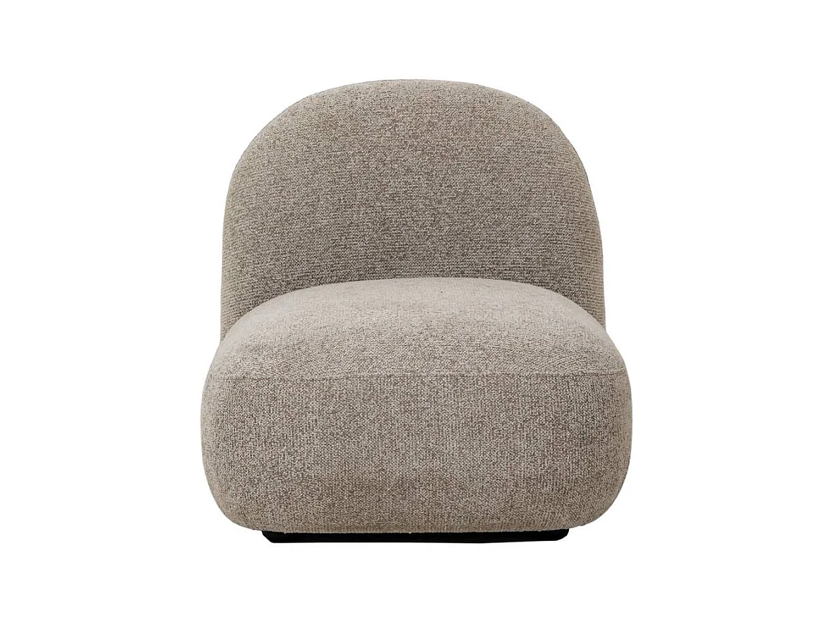 Module central canapé en tissu bouclette gris Calya