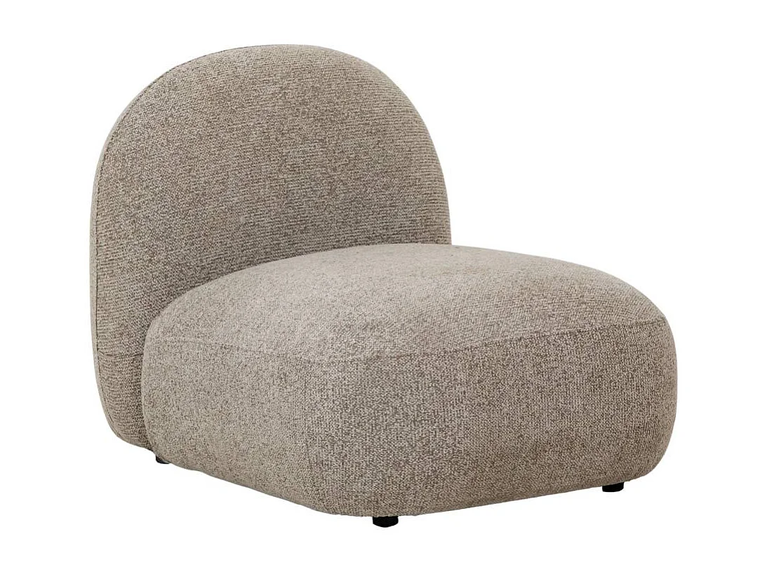 Module central canapé en tissu bouclette gris Calya