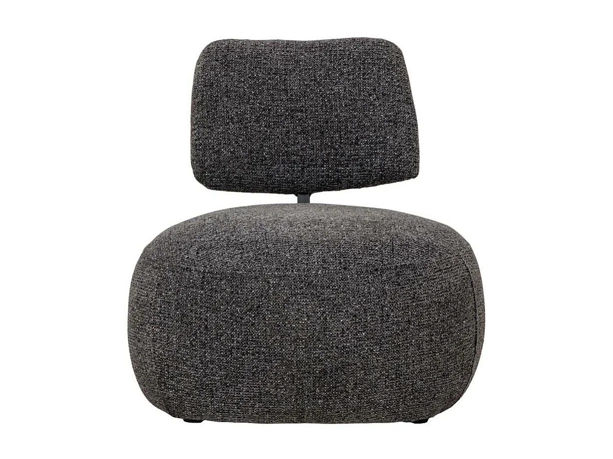 Fauteuil en tissu bouclette avec dossier gris foncé Teresia