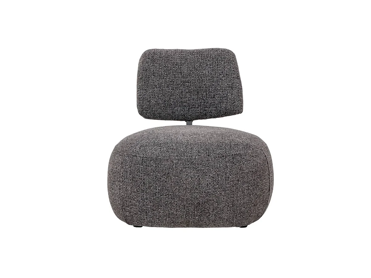 Fauteuil en tissu bouclette avec dossier gris foncé Teresia
