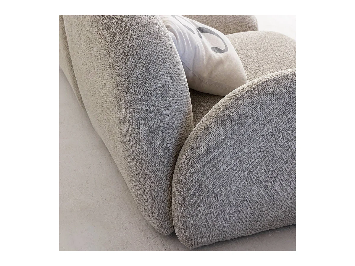 Canapé 3 modules en tissu bouclette gris Calya