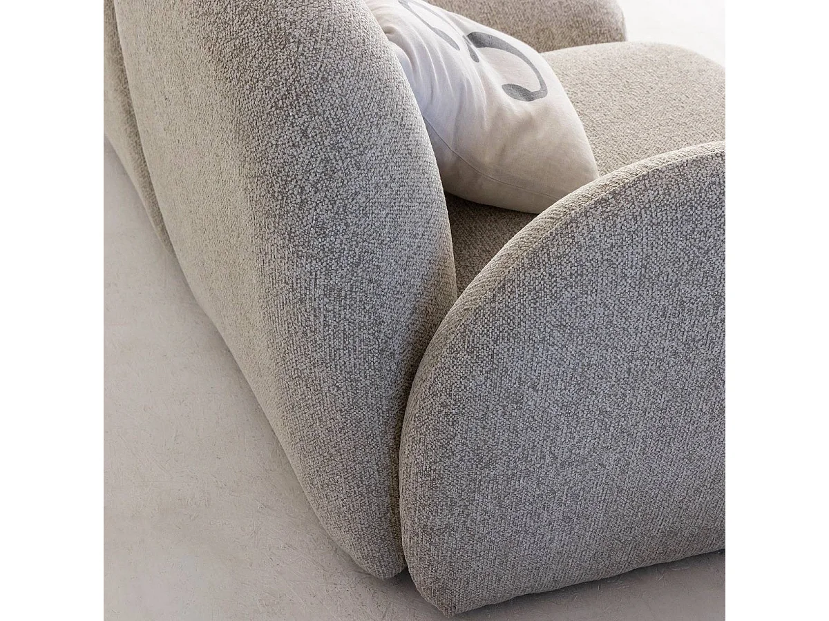 Canapé 3 modules en tissu bouclette gris Calya