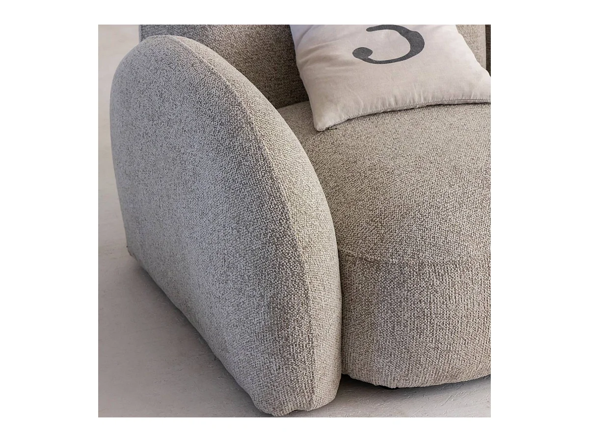 Canapé modulable 2 places en tissu bouclette gris Calya