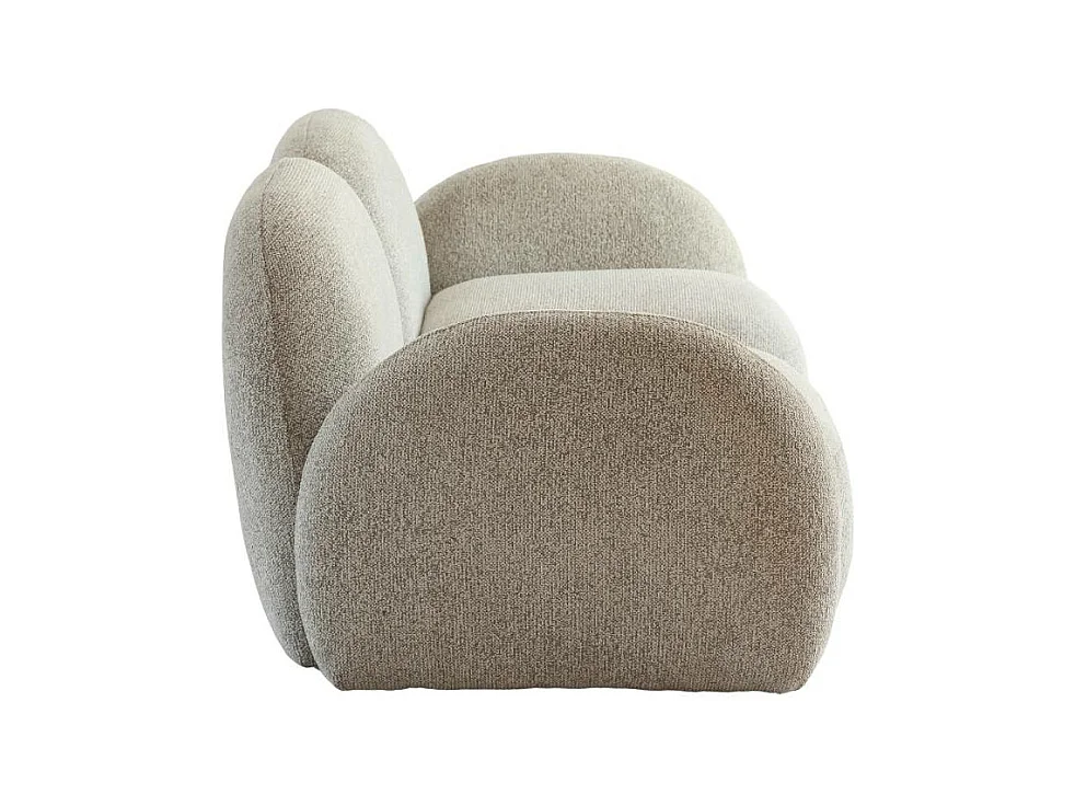 Canapé modulable 2 places en tissu bouclette gris Calya