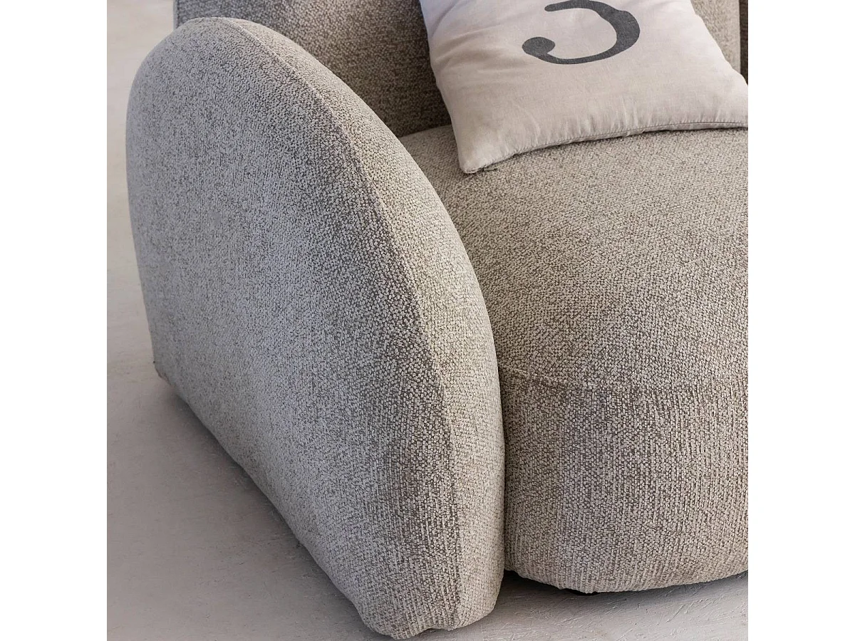 Canapé modulable 2 places en tissu bouclette gris Calya