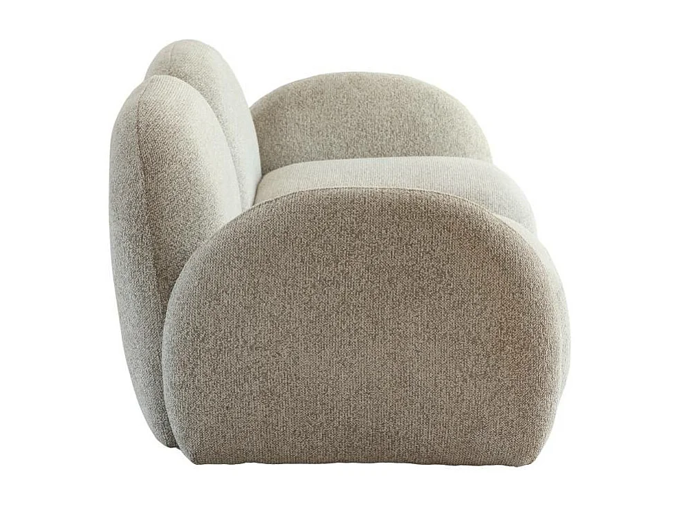 Canapé modulable 2 places en tissu bouclette gris Calya