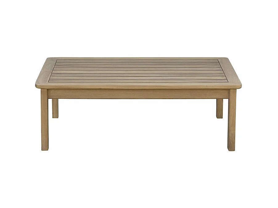 Mesa de jardín de teca maciza con listones 90x60x80 cm