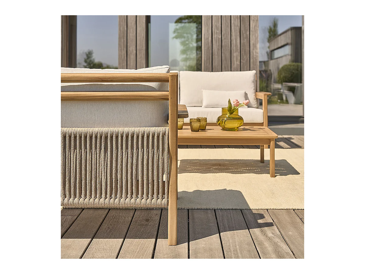 Mesa de jardín de teca maciza con listones 90x60x80 cm