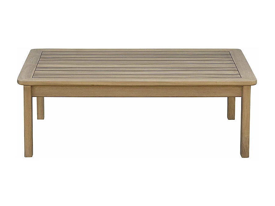 Tavolino da giardino in teak massiccio a doghe 90x60x80 cm
