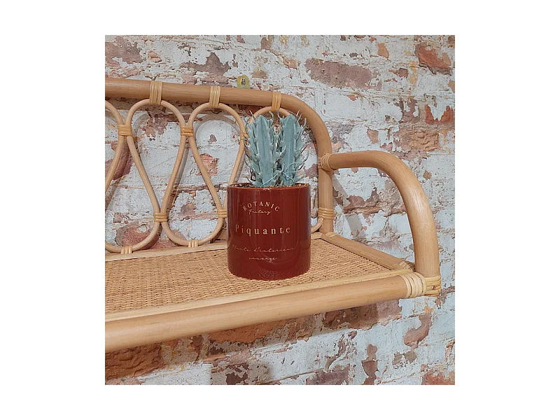 Etagère murale L. 55 cm en rotin naturel angles arrondis - HAZEL