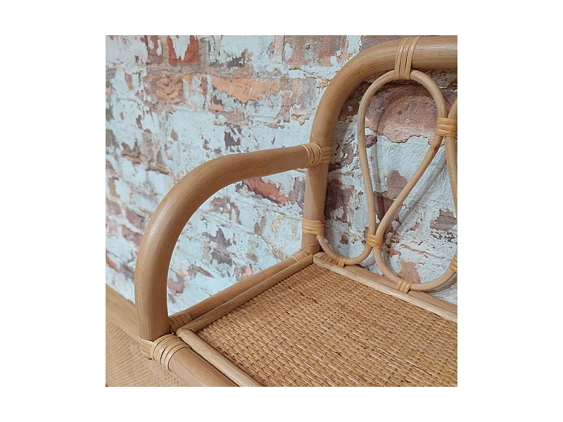 Etagère murale L. 55 cm en rotin naturel angles arrondis - HAZEL