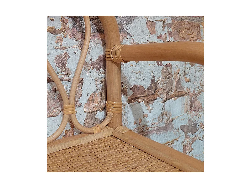 Etagère murale L. 55 cm en rotin naturel angles arrondis - HAZEL