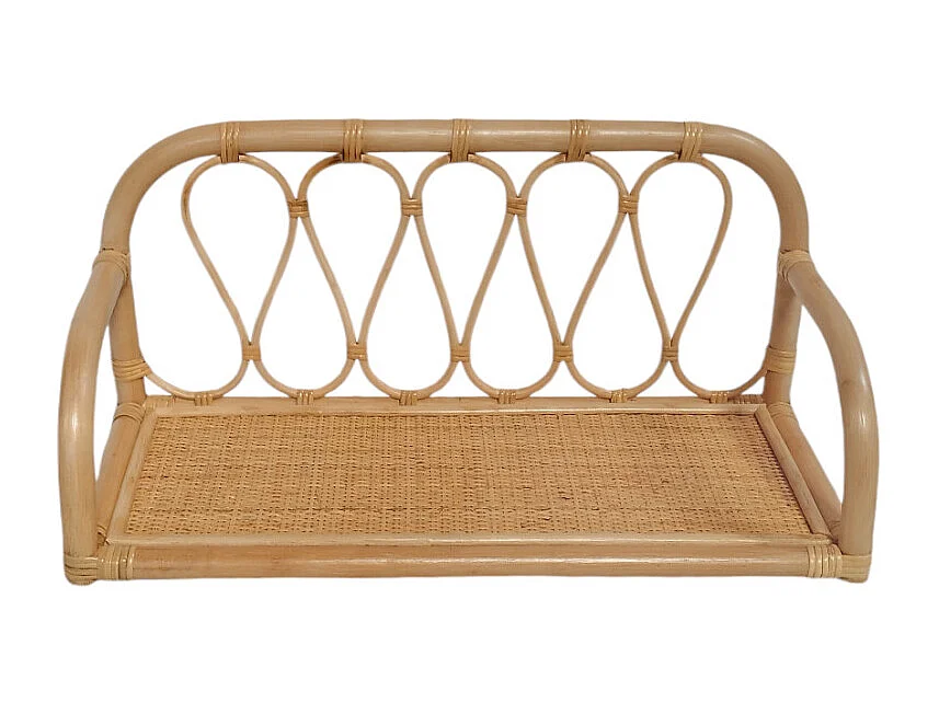 Etagère murale L. 55 cm en rotin naturel angles arrondis - HAZEL