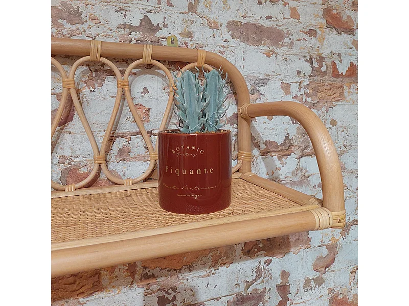 Etagère murale L. 55 cm en rotin naturel angles arrondis - HAZEL